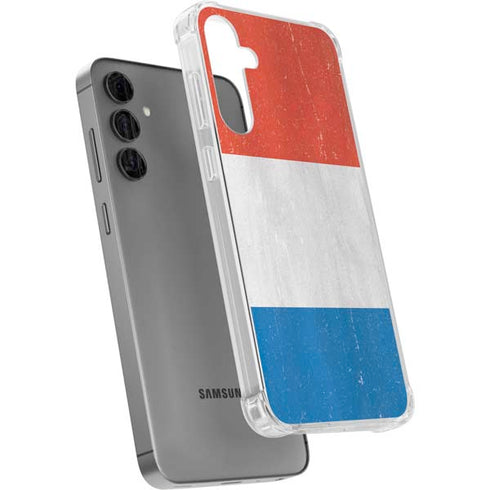Netherlands Flag Distressed Galaxy S24 Plus Clear Case